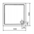 AURA 1000x1000x40 mm,vanička liaty mramor, biela