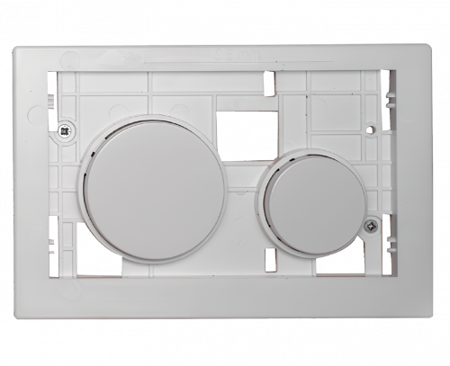 WC push plate module Loop with white plastic buttons and without a plate