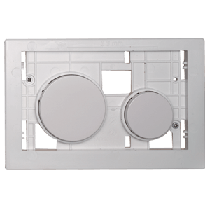 WC push plate module Loop with white anti-bacterial plastic buttons without a plate