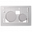 WC push plate module Loop with white anti-bacterial plastic buttons without a plate