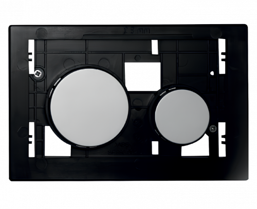 WC push plate module Loop with buttons of brushed chrome without a plate