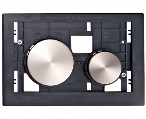 WC push plate module Loop with brushed steel buttons without a plate