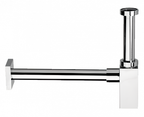 Washbasin siphon Ø32 DESIGN all-metal | 960 | angular | Copper gloss