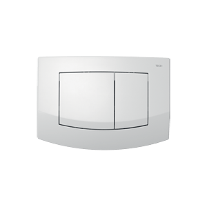 WC push plate module Ambia dual-action, made of white plastic with anti-bacterial surface