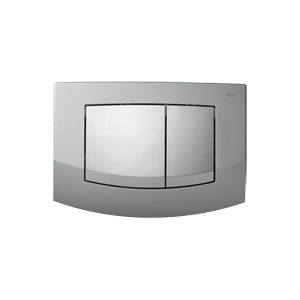 WC push plate module Ambia dual-action with matte chrome plate and buttons of polished chrome