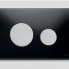 WC push plate module Loop with black glass and buttons of brushed chrome