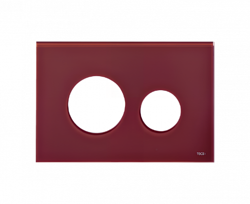 Push plate for toilet from the Loop collection - ruby red glass