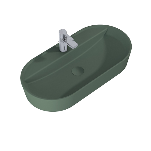 Countertop washbasin ARIA 80 | 800 x 135 x 400 | matte emerald