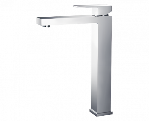 Sink faucet CUBE upright lever mixer, high | chrome