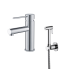 Basin mixer with hand bidet spray Circulo | upright faucet fixtures | low | chrome polished