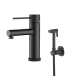 Basin mixer with hand bidet spray Circulo | upright faucet fixtures | low | black mattte