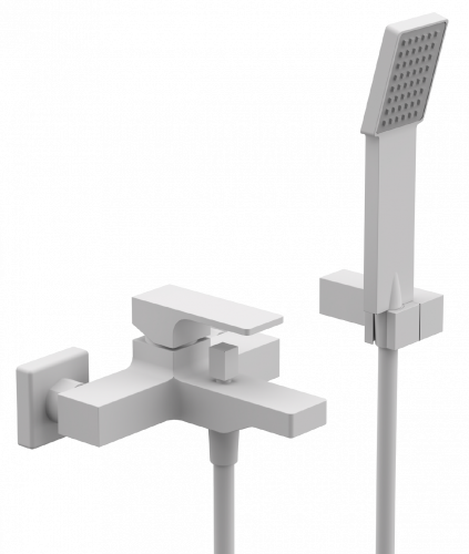 AU | Absolute Bath Faucet + Hand Spray + Hose + Hand Spray Clip | wall mounted | white mattte