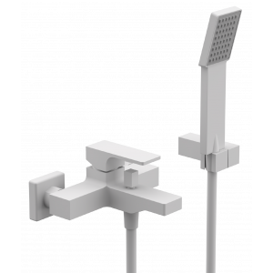 AU | Absolute Bath Faucet + Hand Spray + Hose + Hand Spray Clip | wall mounted | white mattte