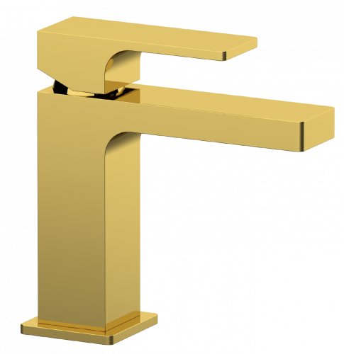 Wash basin faucets Absolute with drain cap | upright faucet fixtures | low | gold gloss