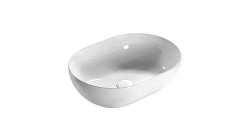 Countertop washbasin T-EDGE | 500x360x160  | White gloss