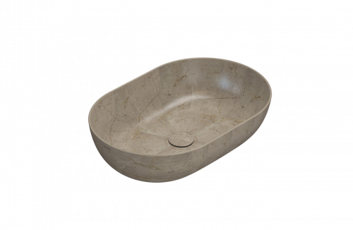 Countertop washbasin T-EDGE | 600x400x160 mm | Hnědá gilošovaná mattte