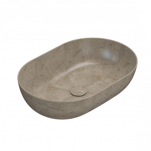 Countertop washbasin T-EDGE | 600x400x160 mm | Hnědá gilošovaná mattte