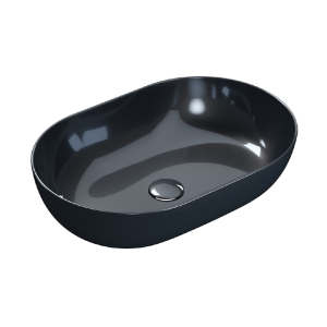 Countertop washbasin T-EDGE | 600x400x160 | Tar gloss