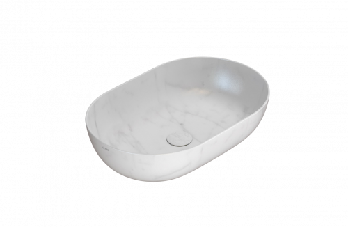 Countertop washbasin T-EDGE | 540x360x160 mm | Carrarský mramor mattte