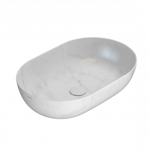 Countertop washbasin T-EDGE | 540x360x160 mm | Carrarský mramor mattte