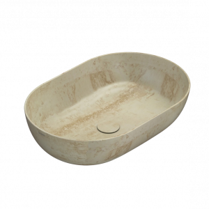 Countertop washbasin T-EDGE | 540x360x160 mm | Travertin mattte