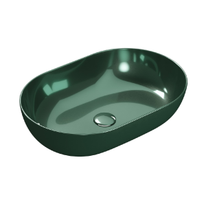 Countertop washbasin T-EDGE | 600x400x160 | Sea green gloss