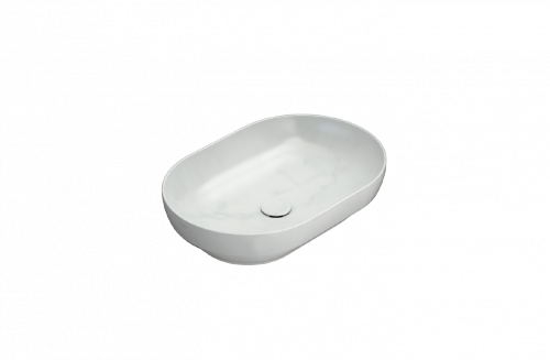 Washbasin T-EDGE | 600x410x140 mm | Carrarský mramor mattte