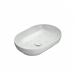 Washbasin T-EDGE | 600x410x140 mm | Carrarský mramor mattte