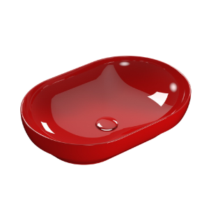 Washbasin T-EDGE | 600x410x140 | Pompeian Red gloss