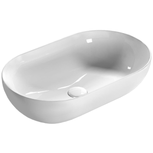 Countertop washbasin T-EDGE | 600x360x160  | White gloss