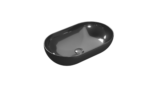 Countertop washbasin T-EDGE | 600x360x160 | Terra dombra gloss