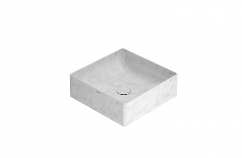 Washbasin T-EDGE | 420x420x140 | Carrara marble mattte