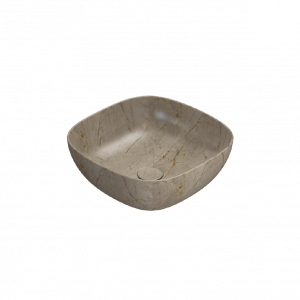 Washbasin T-EDGE | 420 x 420 x 160 | Brown guilloche mattte