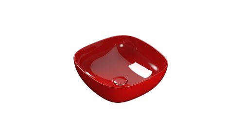 Washbasin T-EDGE | 420 x 420 x 160 | Pompeian Red gloss