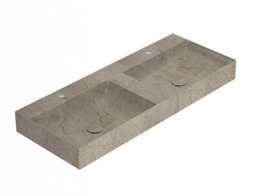 Double sink T-EDGE | 1200 x 470 x 120 | on the board or hanging | Brown guilloche mattte