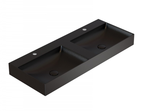 Double sink T-EDGE | 1200 x 470 x 120 | on the board or hanging | Black mattte