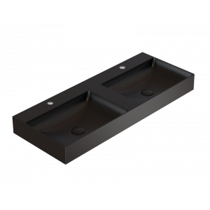 Double sink T-EDGE | 1200 x 470 x 120 | on the board or hanging | Black mattte