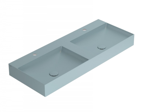 Double sink T-EDGE | 1200 x 470 x 120 | on the board or hanging | Blue mattte