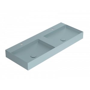 Double sink T-EDGE | 1200 x 470 x 120 | on the board or hanging | Blue mattte