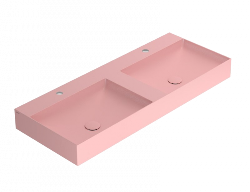 Double sink T-EDGE | 1200 x 470 x 120 | on the board or hanging | Pink mattte