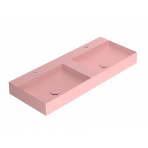 Double sink T-EDGE | 1200 x 470 x 120 | on the board or hanging | Pink mattte