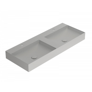 Double sink T-EDGE | 1200 x 470 x 120 | on the board or hanging | Light grey mattte