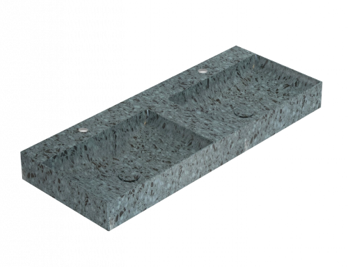 Double sink T-EDGE | 1200 x 470 x 120 | on the board or hanging | Turquoise grit mattte