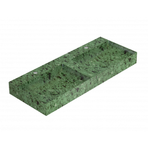 Double sink T-EDGE | 1200 x 470 x 120 | on the board or hanging | Green grit mattte