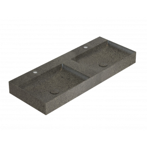 Double sink T-EDGE | 1200 x 470 x 120 | on the board or hanging | Pepperoni Grigio mattte