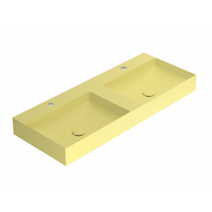 Double sink T-EDGE | 1200 x 470 x 120 | on the board or hanging | Mustard yellow mattte