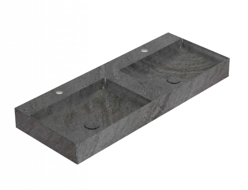 Double sink T-EDGE | 1200 x 470 x 120 | on the board or hanging | Striped gray mattte