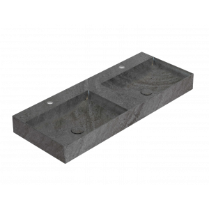 Double sink T-EDGE | 1200 x 470 x 120 | on the board or hanging | Striped gray mattte