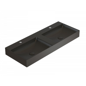 Double sink T-EDGE | 1200 x 470 x 120 | on the board or hanging | Anthracite mattte