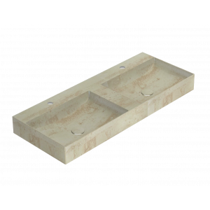 Double sink T-EDGE | 1200 x 470 x 120 | on the board or hanging | Travertine mattte